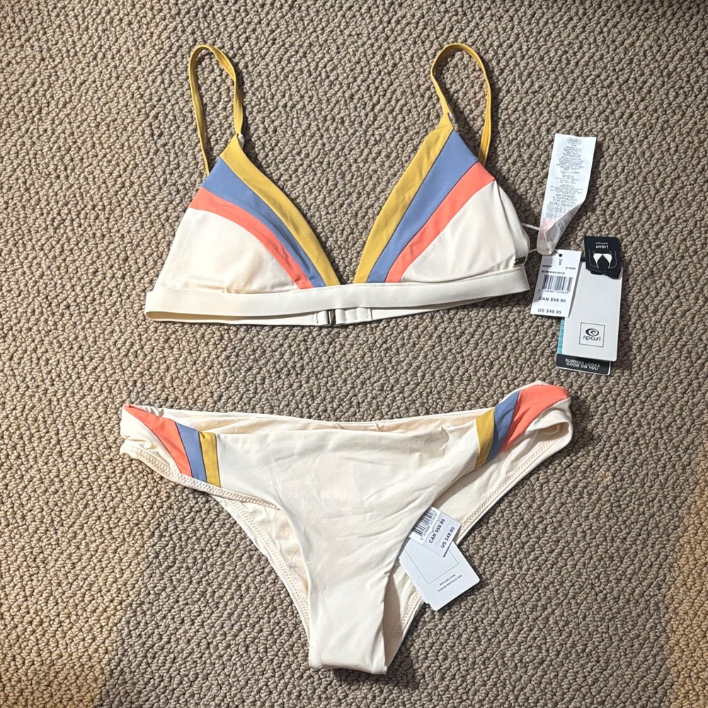 Rip Curl Cream Bikini with Colorful Accents